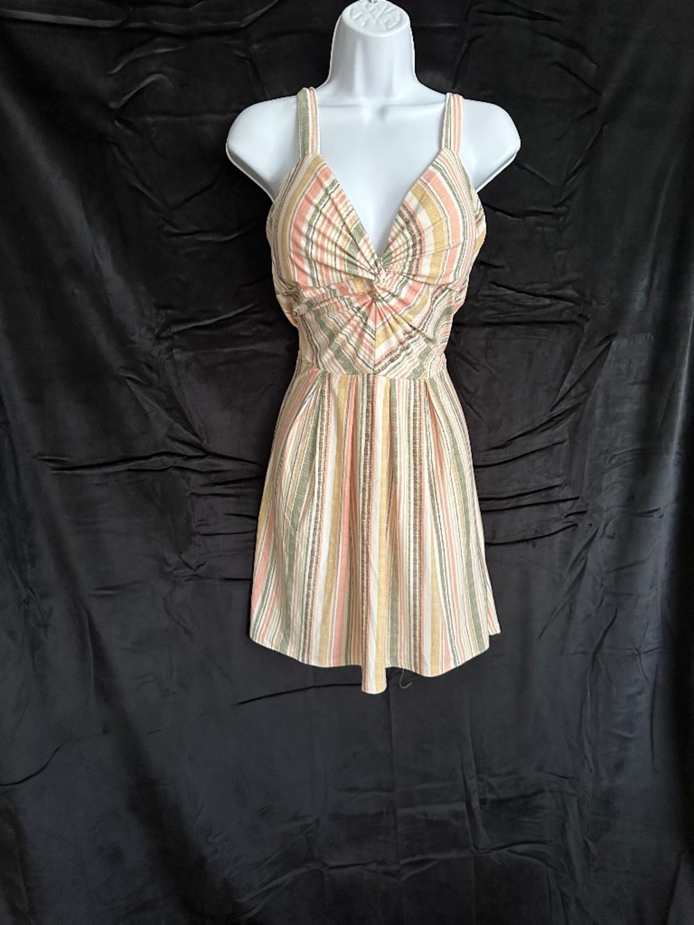 Derek Heart pastel stripe summer dress, juniors size L